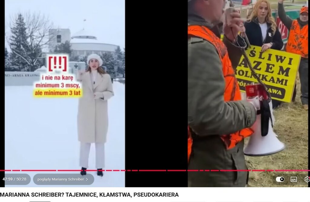 Marianna Schreiber wspiera myśliwych na proteście